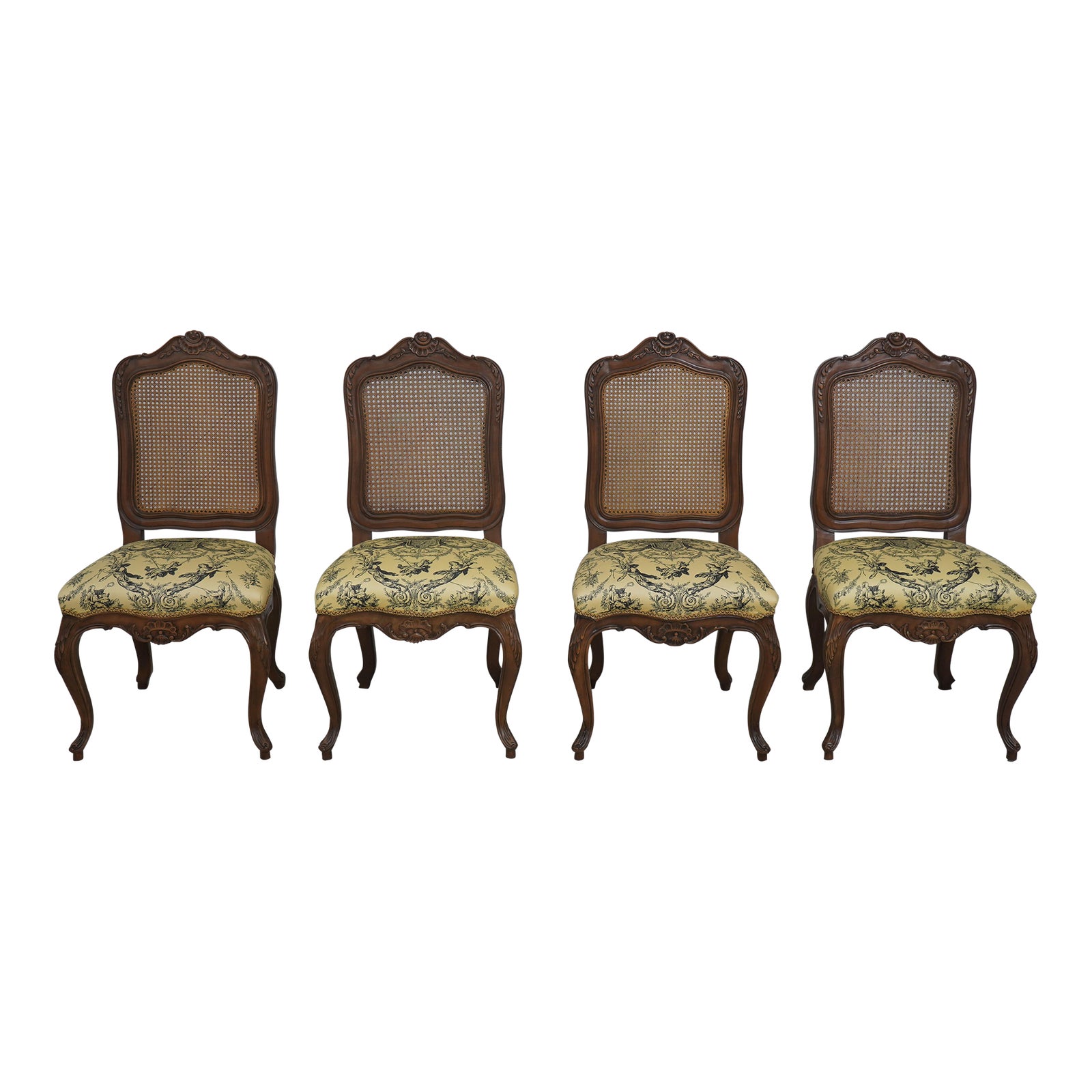 Set of 4 Karges French Style Cane Back Dining Room Chairs Chairish