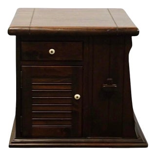 1980s Ethan Allen Antiqued Pine Old Tavern Accent Storage Bookcase End Table For Sale