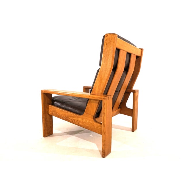 Wood Asko Bonanza Brown High-Back Leather Armchair by Esko Pajamies, 1960s For Sale - Image 7 of 18