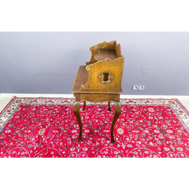 1930s Rococo Style Oak Nightstand or Side Table, 1930s For Sale - Image 5 of 16