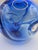 William Worcester Glassworks Signed 1987 Studio Art Glass Vase Cobalt Blue For Sale - Image 4 of 13