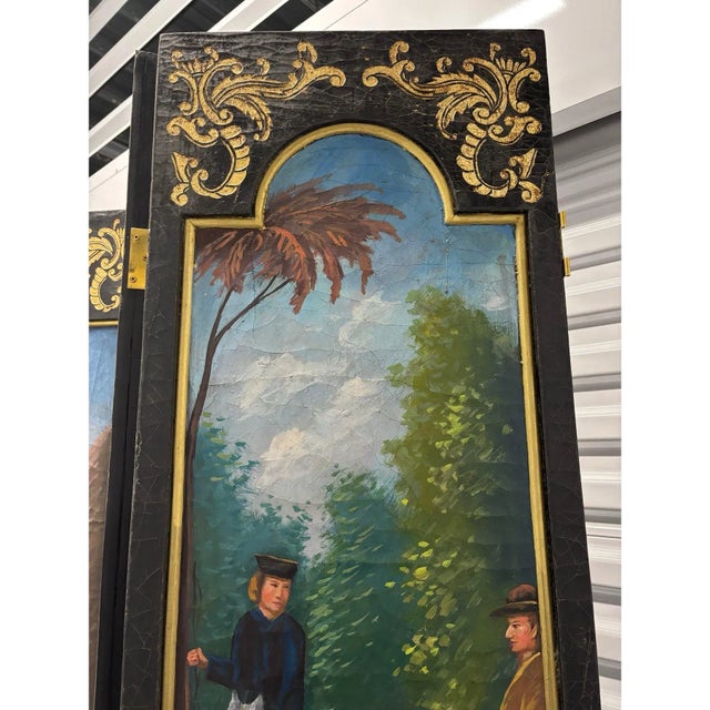 Vintage Equestrian Themed Painted Room Divider For Sale - Image 9 of 9