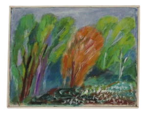 Hernek, Trees, 1970s, Oil on Canvas, Framed