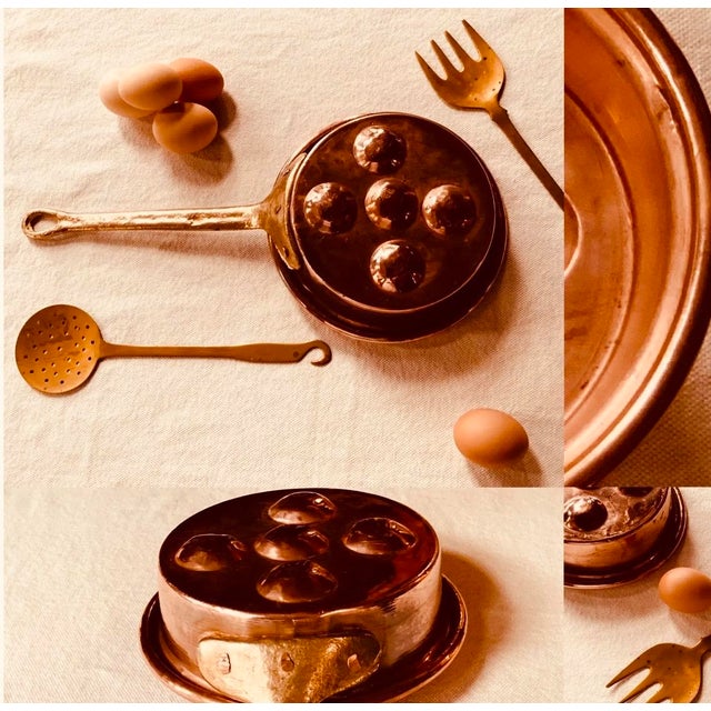 French Copper Pan With Long Handle - Handmade 1950s For Sale - Image 10 of 18