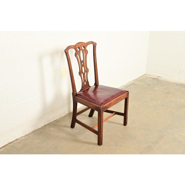 English 18th Century Antique Thomas Chippendale Period Carved Mahogany Side Chair or Dining Chair For Sale - Image 3 of 12