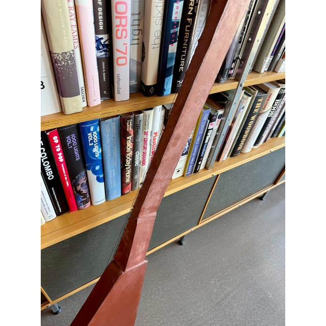 Brown 1970s Custom Oversized Metal Flying v Guitar Abstract Steel Sculpture Art For Sale - Image 8 of 18