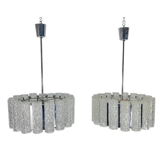 Mid-Century Murano Glass Element Ceiling Lights, Italy, 1960s, Set of 2 For Sale
