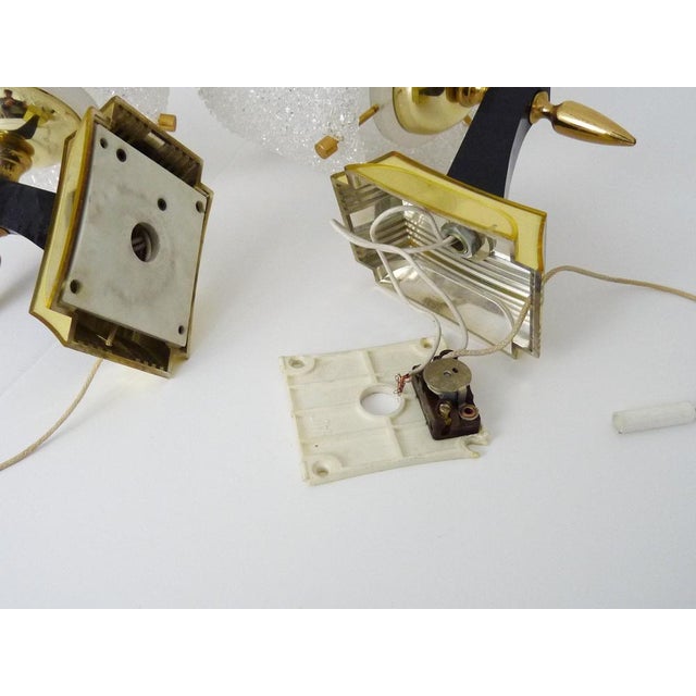 Gold Minimalist Acrylic Glass and Granite Sconces, 1950s, Set of 2 For Sale - Image 8 of 9