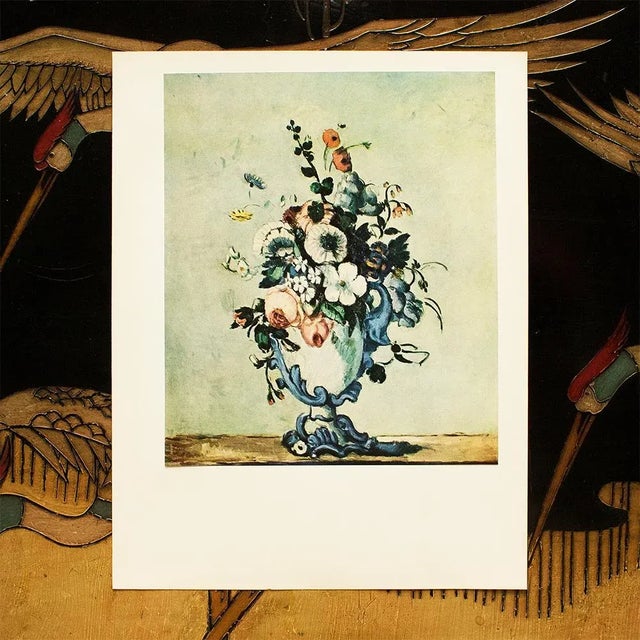 Rococo 1956 After Cezanne "Vase of Flowers", Vintage Full-Color Print For Sale - Image 3 of 7