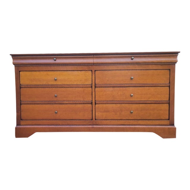 Vintage Grange Louis Philippe Solid Cherry Eight-Drawer Dresser For Sale