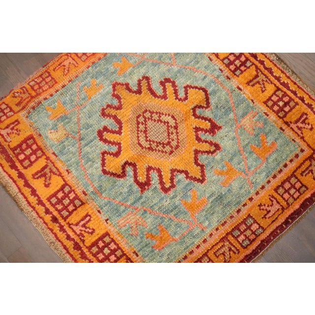 Set of Antique Turkish Oushak Small Square Rugs - 3' x 3'2" For Sale - Image 12 of 12