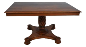 Victorian Style Walnut Regency Hand Crafted Pedestal Table
