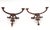 Victorian style hall tree hooks made of cast iron, one with a black finish and one with a copper finish. There are screws...
