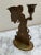 Large vintage textured brass angel candleholder for a taper candlestick with slight aged patina.