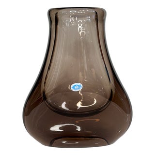 Sculptural Bohemian Smoked Glass Vase by Miroslav Klinger for Zelezny Brod ZBS, Czechoslovakia, 1950s For Sale