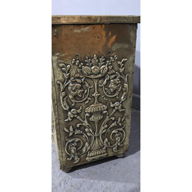 Victorian Bras Log Bin, 1880 For Sale - Image 6 of 12