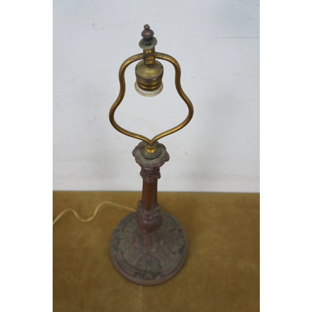 Mid 20th Century Mid 20th Century European Carved Oak Baroque Acanthus Leaf Candlestick Table Lamp For Sale - Image 5 of 11
