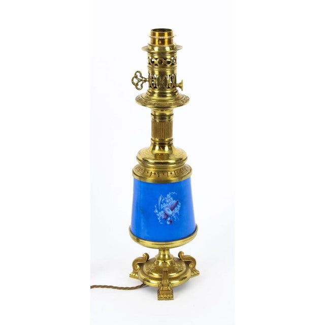 French Bleu Céleste Sèvres Vase Lamps, 19th Century, Set of 2 For Sale - Image 17 of 18