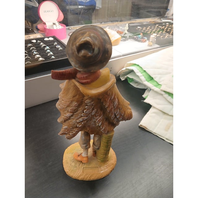 Expressionism Vintage Fontanini 1983 Flute Player Nativity Figurine For Sale - Image 3 of 5