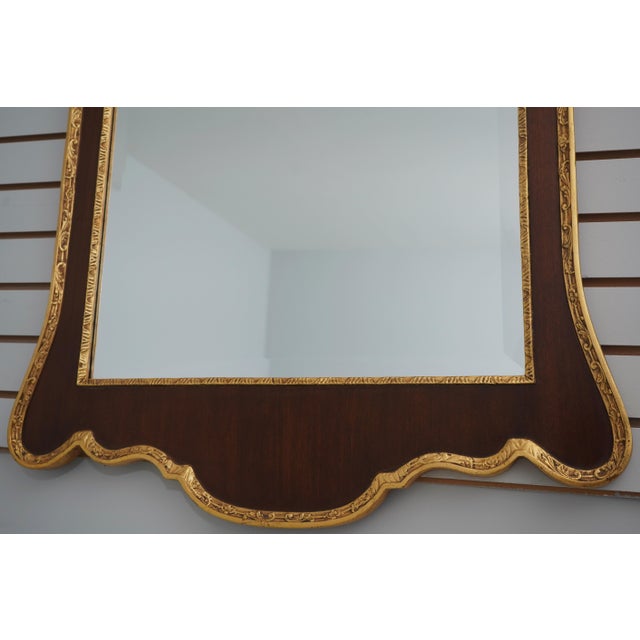 Wood Friedman Brothers Mahogany Gold Gilt Trim Chippendale Mirror For Sale - Image 7 of 10