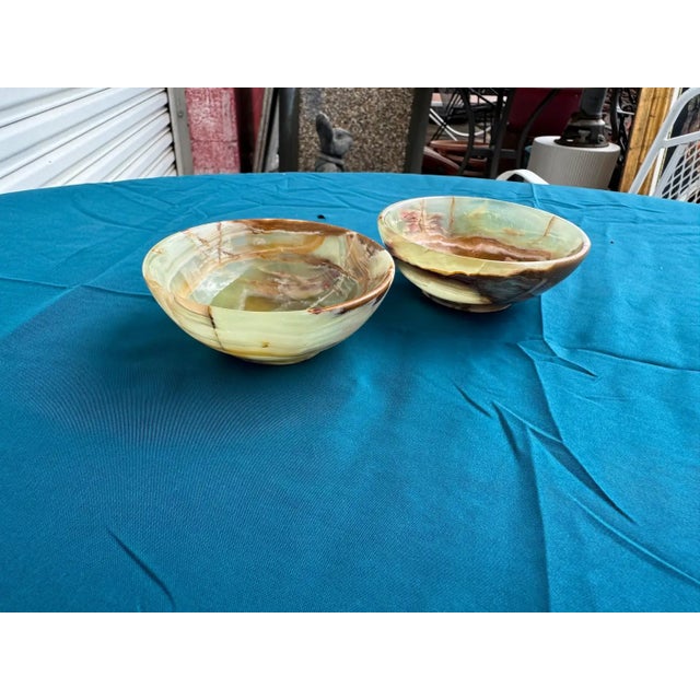Late 20th Century Pair of 4" Diameter Onyx Bowls For Sale - Image 5 of 6