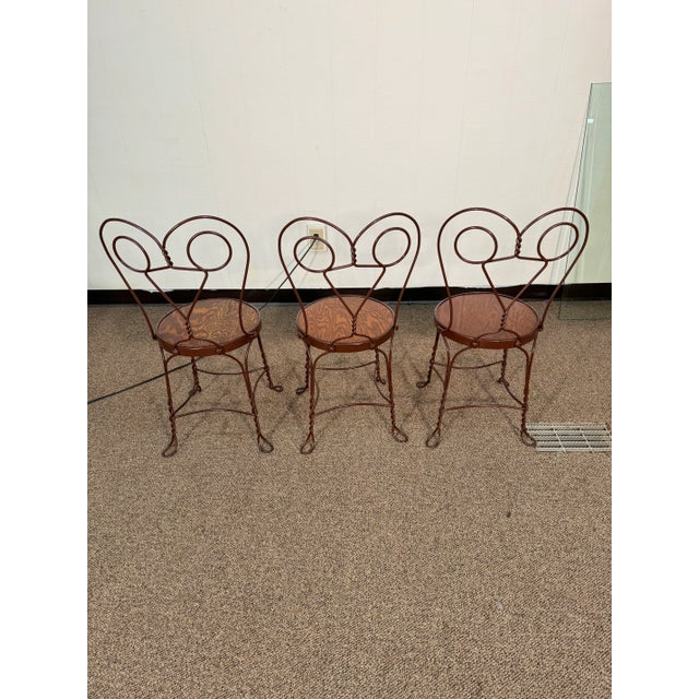 Early 20th Century Ice Cream Parlor Chairs- Set of 3 For Sale - Image 11 of 11