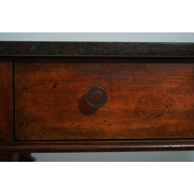 Henredon Acquisitions Walnut Finish Marble Top Server Console Table For Sale - Image 14 of 18