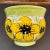 We just love the bright, sunny yellow abstract flowers on this vintage hand-painted ceramic planter from the 1960s/70s....