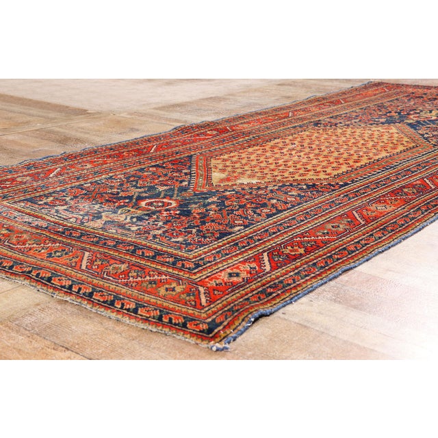 Navy Blue Late 19th Century Persian Malayer Rug Runner, 04'02 X 09'08 For Sale - Image 8 of 10