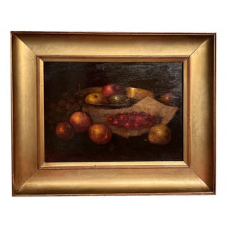 Still Life Composition, 1800s, Oil Painting on Board, Framed For Sale