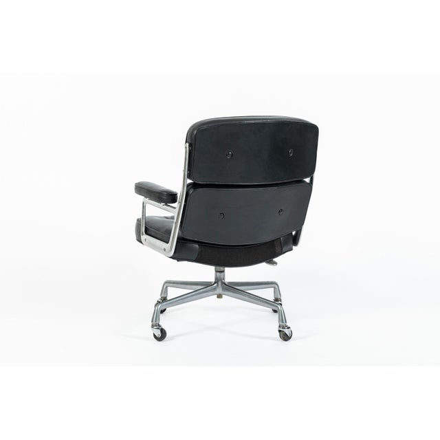 Herman Miller Eames Time Life Executive Lobby Chair Herman Miller Black Leather Office Chair For Sale - Image 4 of 15