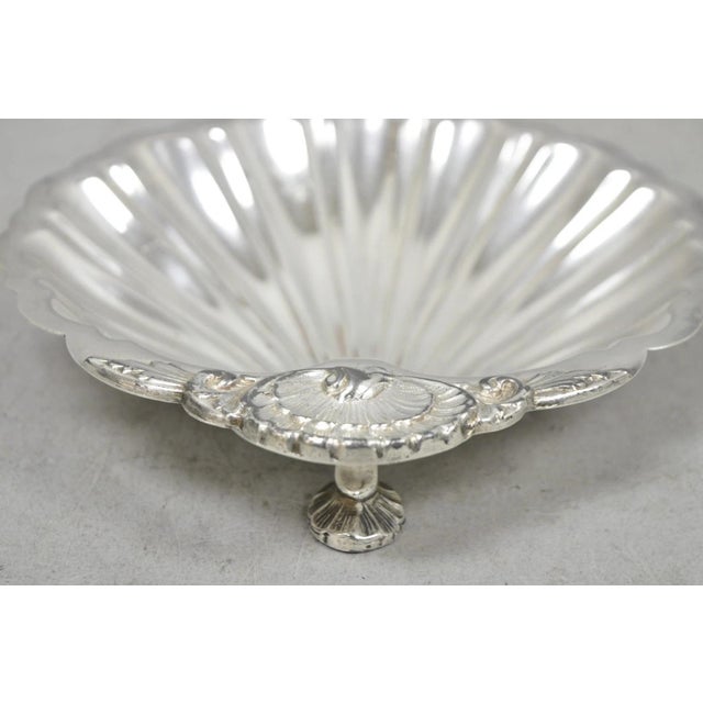 Vintage English Regency Style Silver Plated Small Clam Shell Trinket Dish For Sale - Image 13 of 13