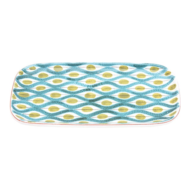 Vintage Stig Lindberg Gustavsberg Swedish Ceramic Tray or Dish Hallmarked Desk Accessory For Sale