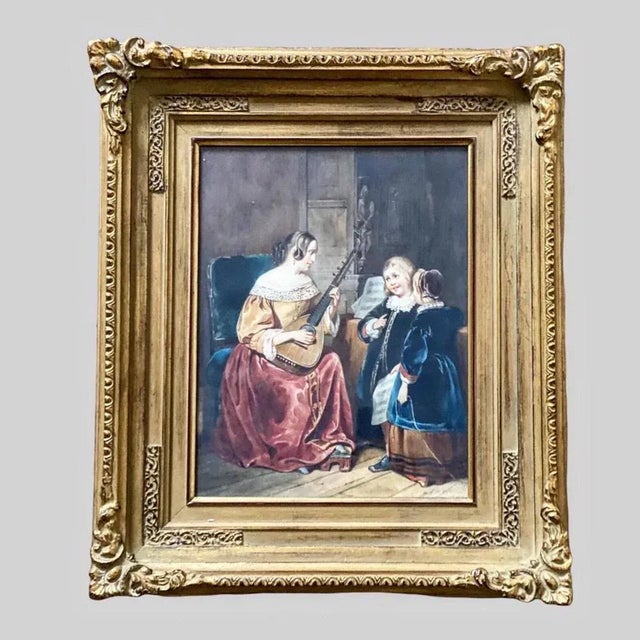 Gertrude Maria, Figurative Scene, 1880, Watercolor, Framed For Sale - Image 9 of 9