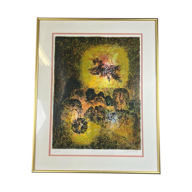 Abstract Vintage Hoi Lebadang Large Abstract Lithograph Pencil Signed For Sale - Image 3 of 9