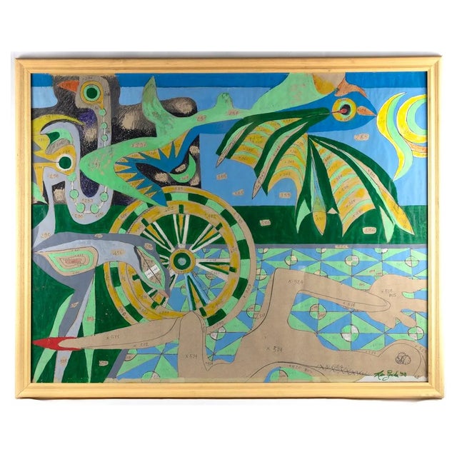 Leo Guida, The Room of Metamorphosis, Original Tempera, 1980 For Sale