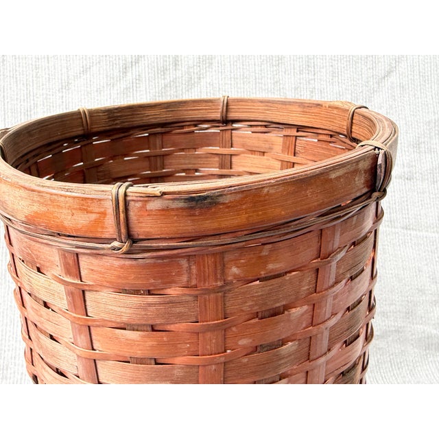 Vintage Bamboo Waste Basket For Sale - Image 4 of 13