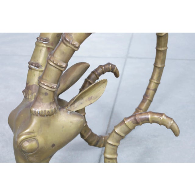 Vintage Brass Ibex Rams Head Dining Table in the Style of Alain Chervet, 1970s For Sale - Image 9 of 12
