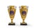 Pair antique French Empire early 19th century Paris porcelain vases or urns with biscuit winged herm handles on square...