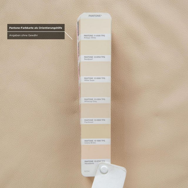 Leather Rossini Stool in Cream Beige from Koinor For Sale - Image 6 of 11