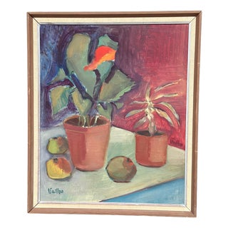 Valbo, Still Life, 1960s, Oil on Panel, Framed For Sale