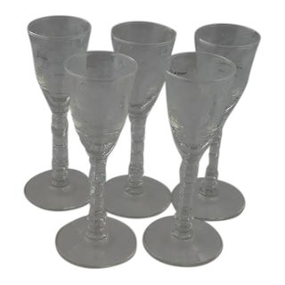 Libbey Etched Cordial Glasses- Set of 5 For Sale