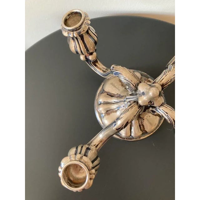 19th Century German Silver Rococo 4-Arm Candelabra For Sale - Image 11 of 12