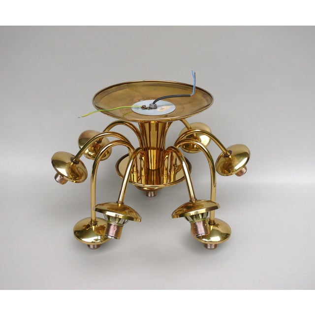 Ceiling Light in Brass & Satin Glass, Germany, 1970s For Sale - Image 18 of 18