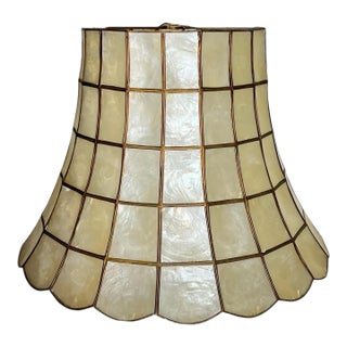 Vintage Coastal Capiz Mother of Pearl Lamp Shade For Sale