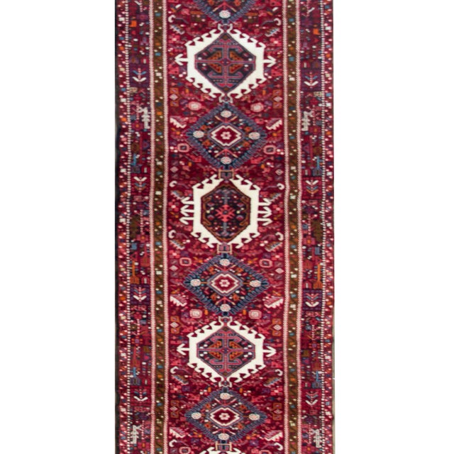 Textile Early 20th Century Persian Heriz Runner For Sale - Image 7 of 16