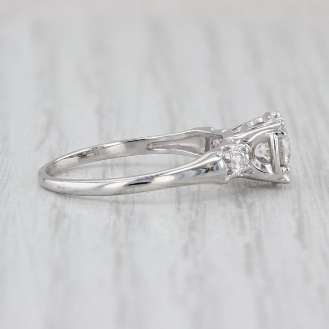 2010s Vintage Round 0.64ctw Diamond Engagement Ring 900 Platinum Size 7.25 For Sale - Image 5 of 8
