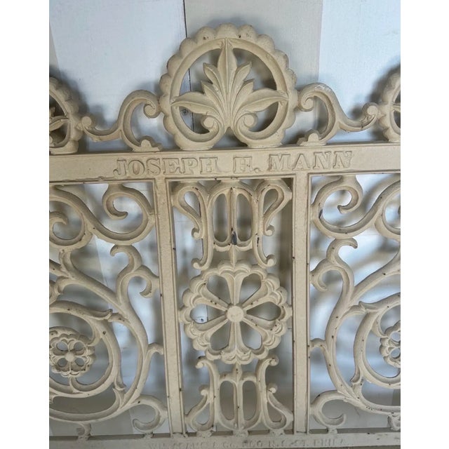 Late 19th Century Philadelphia Cast Iron Bench Signed William Adams For Sale - Image 4 of 11