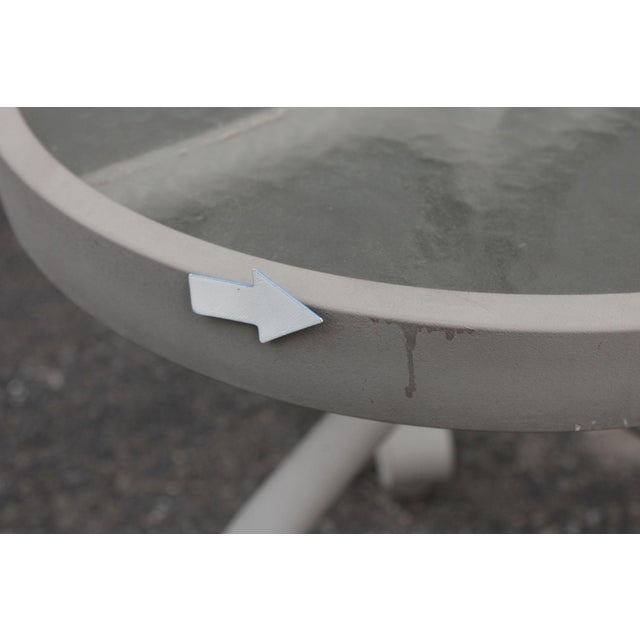 Woodard 'Ramsgate' Glass Top Aluminum Outdoor Round Patio Side Table For Sale - Image 17 of 18