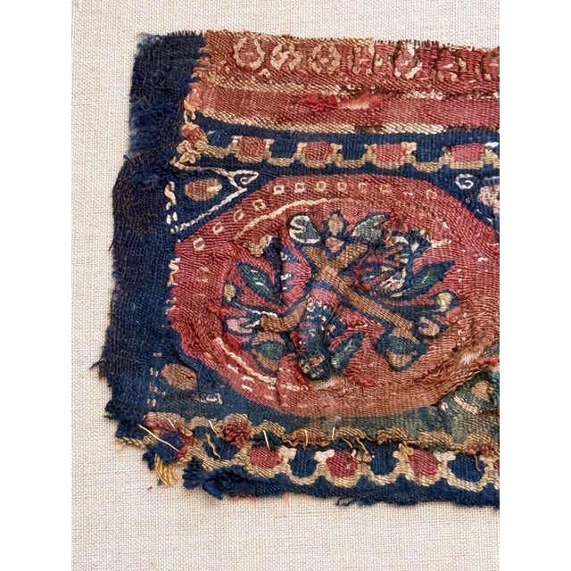 African 15th Century & Earlier Framed Antique Coptic Textile Fragment from Byzantine North Africa For Sale - Image 3 of 7